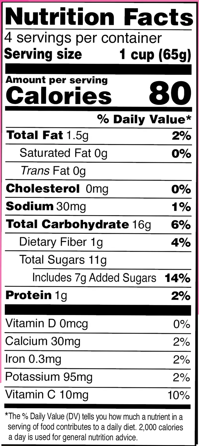 Banana Berry Nutritional Facts